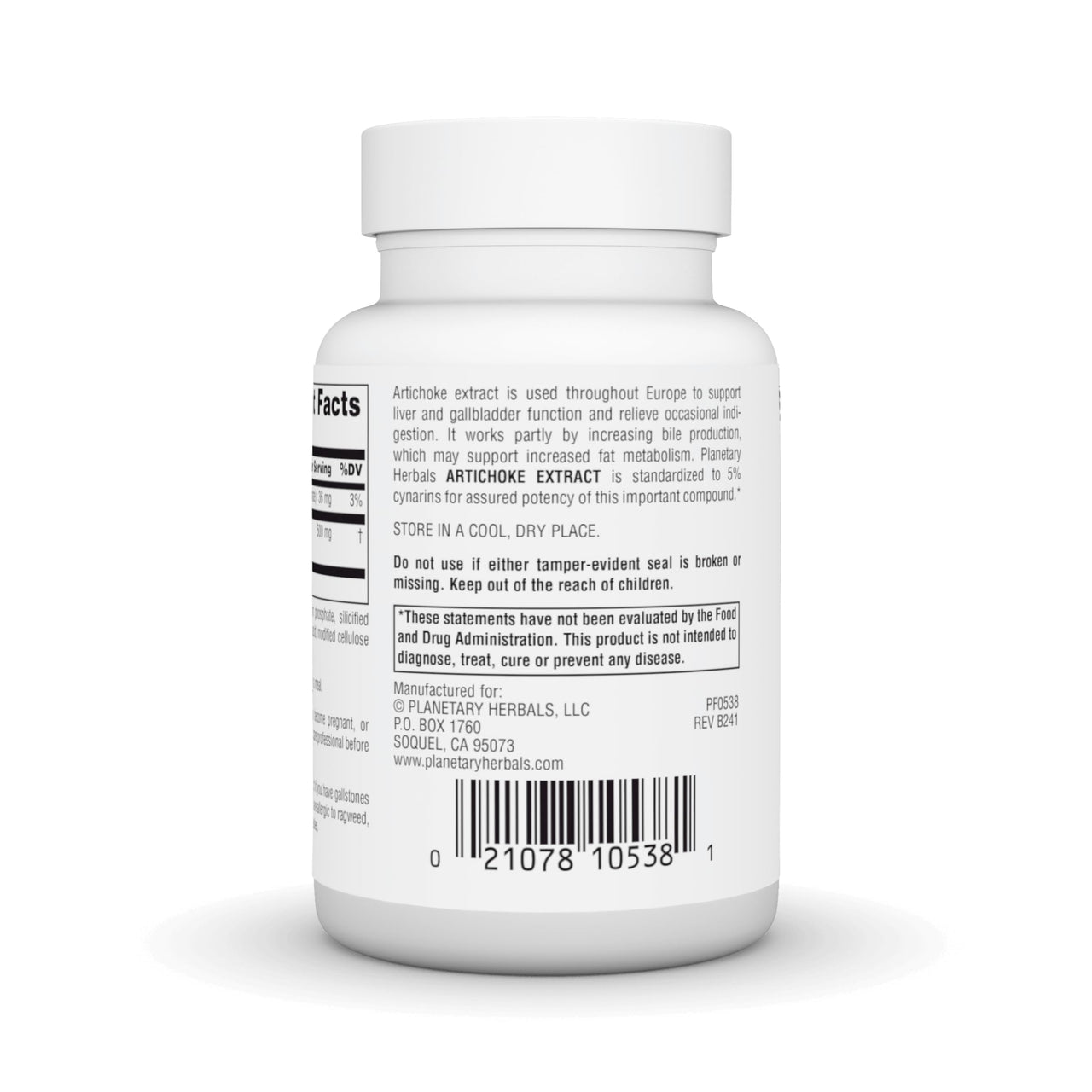 Planetary Herbals Artichoke Extract Tablets, 500 mg, 60 Count