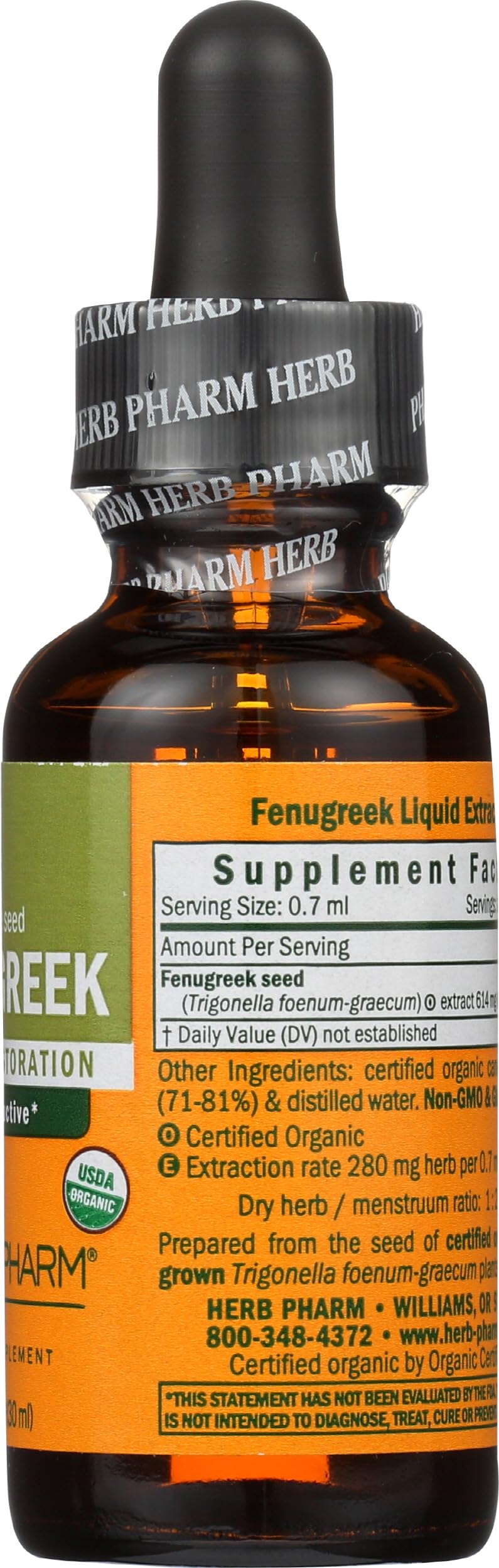 Herb Pharm Certified Organic Fenugreek Liquid Extract for Female Reproductive Support - 1 Ounce (DFENU01)