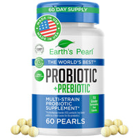 Thumbnail for Earth's Pearl Probiotics for Women & Men & Kids - Pearl-Shaped Probiotic & Prebiotics with BIO-Tract®, 4 Billion CFU, Gut Health Support (60-Day Supply)