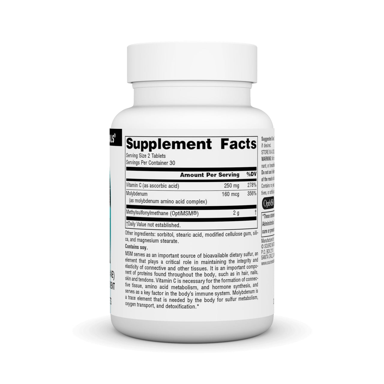 Source Naturals MSM (methylsulfonylmethane), a Dietary Sulfer Supplement, 1,000 MG - 60 Tablets