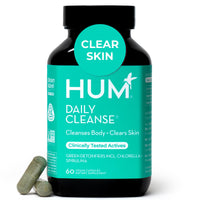Thumbnail for HUM Daily Cleanse Acne Supplements for Women & Men, Gentle Digestive Cleanse for Clear Skin Support, Zinc, Spirulina, Chlorella, Detoxifying Herbs, Organic Algae, Skin Vitamins Supplement, 60 Capsules