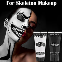 Thumbnail for MEICOLY Black White Face Body Paint with Sponges,Water Based Face Paint for Adults Kid,White Face Paint,Face Painting for Clown Makeup,Halloween SFX Skull Zombie Skeleton Mime Goth Makeup Corpse Paint