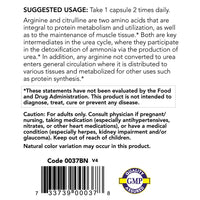 Thumbnail for Arginine & Citrulline 500/250mg - 120 Capsules (2 Pack)