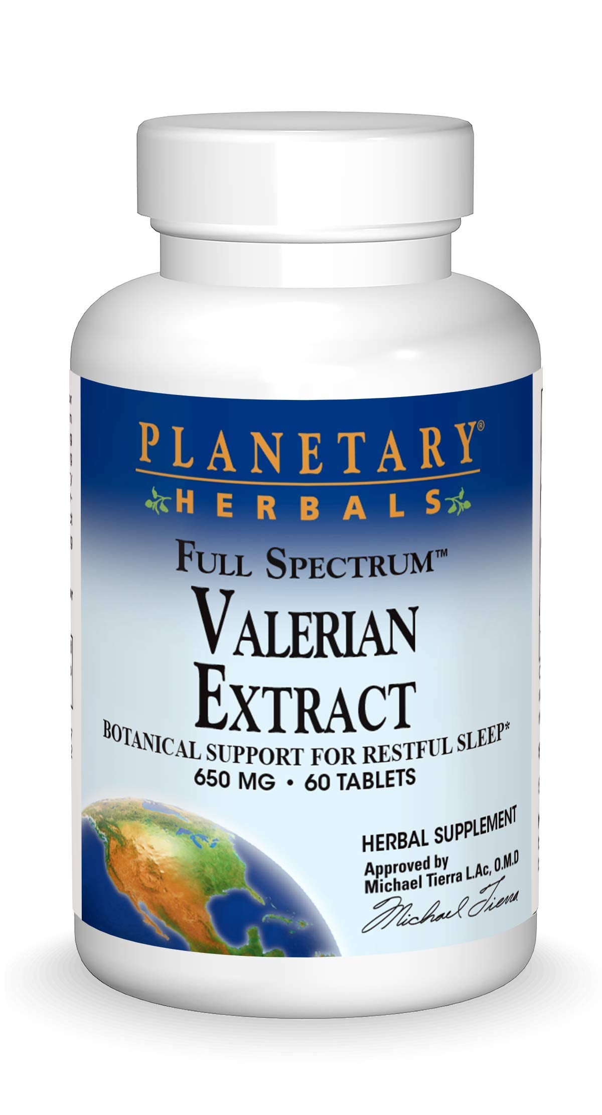 Planetary Herbals Valerian Extract Full Spectrum 650mg, Botanical Support For Restful Sleep