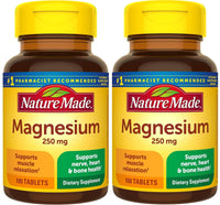 Thumbnail for Nature Made Magnesium Oxide 250 mg, Dietary Supplement for Muscle, Heart, Bone and Nerve Health Support, 100 Tablets, 100 Day Supply (Pack of 2)