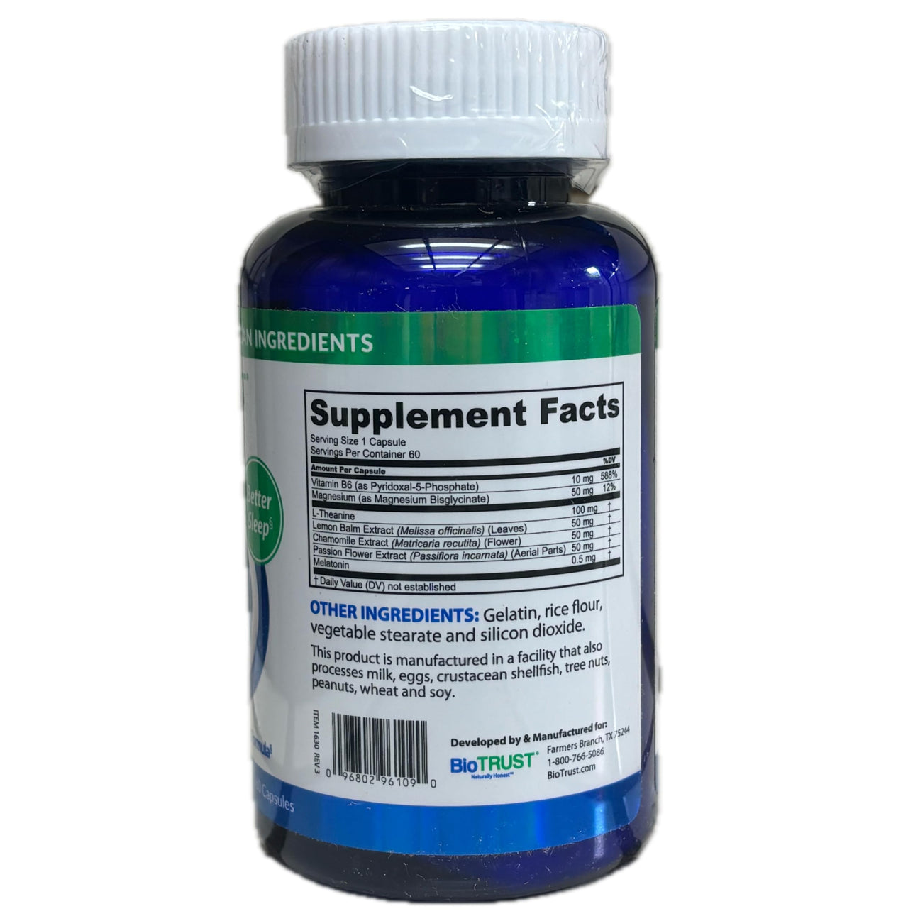 BioTRUST Zen-Zzz, Non-Habit-Forming Sleep Support Supplement - Melatonin, L-Theanine, Glycine, Magnesium, Lemon Balm, Passion Flower, Chamomile - 60 Capsules