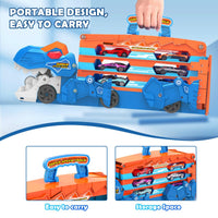 Thumbnail for VATOS Toddler Truck Toy - Ejection Folding Dinosaur Track, Portable Truck Car with 8 Race Cars, Best Gift Toy Cars Set for Toddlers 3 4 5 6 7 Years Old