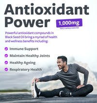Thumbnail for Black Seed Oil - 120 Softgel Capsules Skin Health (Non-GMO & Vegan) Cold-Pressed Nigella Sativa Producing Pure Black Cumin Seed Oil with Vitamin E - 500mg Each, 1000mg Per 2 Capsule Serving