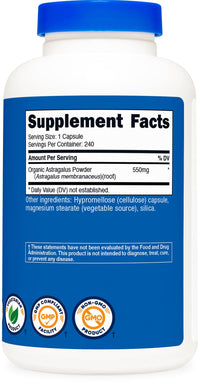 Thumbnail for Nutricost Astragalus Capsules 550mg, 240 Vegetarian Capsules - Non-GMO and Gluten Free