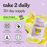 Thumbnail for Lemme Purr Vaginal Probiotics for Women - Promotes pH Balance, Healthy Vaginal Odor & Urinary Tract Health w/Lactobacillus Blend, Clinically Tested Strains, Pineapple & Vitamin C - 60 Veggie Capsules