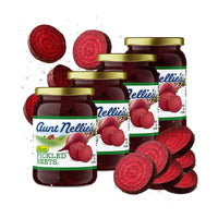 Thumbnail for Aunt Nellie’s Sliced Pickled Beets | Tangy, Earthy, Sweet and Delicious | Deep Vibrant Ruby Red-Purple | Grown in the USA | Smoothies, Salads, Side Dishes (16oz, 4-Pack)