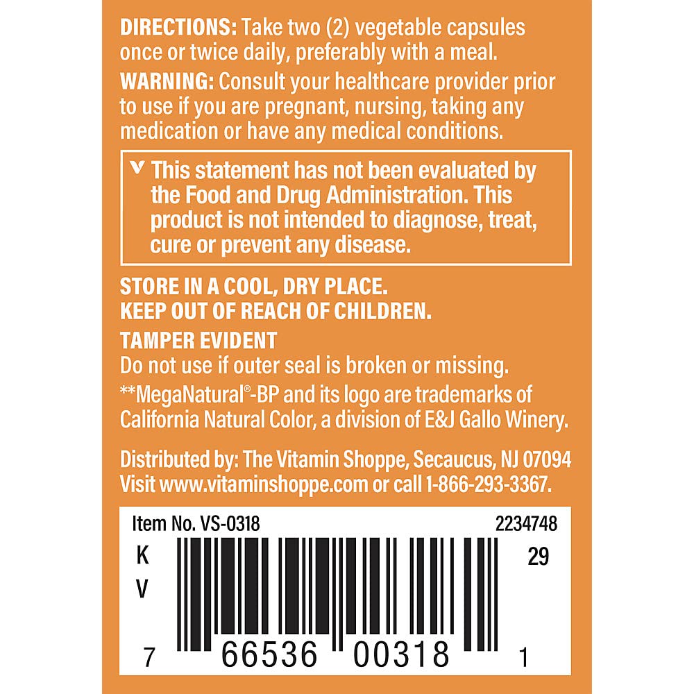 The Vitamin Shoppe Blood Pressure Support - Cardiovascular Health Formula | Heart-Healthy Nutrients | 60 Capsules | Circulatory