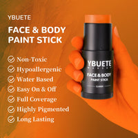 Thumbnail for YBUETE Orange Face Body Painting Stick,Professional Orange Full-coverage Cream Face Paint for Halloween SFX Tiger Pumpkin Clown Cosplay, Washable Eye Stick for Adult Festival & Theater Performance