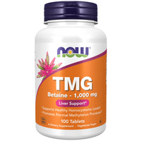Thumbnail for NOW Foods Supplements, TMG Betaine (Trimethylglycine) 1,000 mg, Liver Support*, 100 Tablets