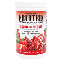 Thumbnail for NaturesPlus FRUITEIN Exotic Red Fruit Shake - 1.3 lbs - 13 Grams of Plant-Based Protein Per Serving - Supports Energy & Immune System - Vegetarian, Gluten Free & Non-GMO - 16 Servings