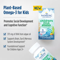 Thumbnail for Nordic Naturals Children's DHA Vegetarian - Kids DHA Omega-3 Supplement -Algae Oil - Berry Lemonade Mini Chewables - Plant-Based Formula for Ages 3+ - 120 Soft Gels - 40 Servings