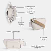 Thumbnail for COACH Belt Bag in Crossgrain Leather, Chalk