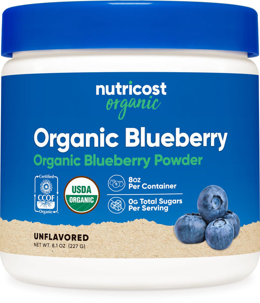 Nutricost Organic Blueberry Powder 8oz (227 Grams) - Pure, Gluten Free, Non-GMO, from Organic Blueberries