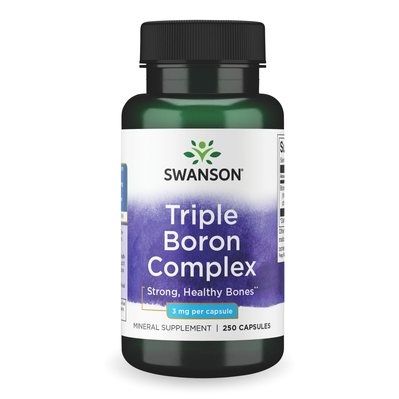 Swanson Triple Boron Complex - Mineral Supplement with Glycinate, Citrate & Aspartate - Supports Bone Health* - Non-GMO - 250 Capsules