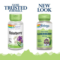 Thumbnail for SOLARAY Elderberry Capsules 450mg - Herbal Supplements for Wellness Support - with Sambucus Elderberries Berry and Flower - Non-GMO, Vegan, Gluten Free, Lab Verified, 60-Day Guarantee - 100 Servings