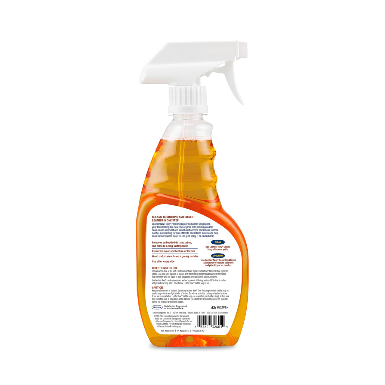 Farnam Leather New Easy-Polishing Glycerine Saddle Soap and Leather Cleaner, 16 oz
