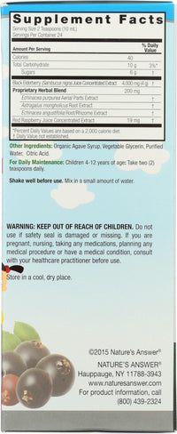 Thumbnail for Nature's Answer Sambucus Kids Formula | 8-Fluid Ounces | Kosher Certified Organic Elderberry Syrup | Great Taste & Gluten-Free | Dietary Supplement | No Artificial Preservatives