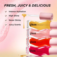Thumbnail for Gisou Honey Infused Hydrating Lip Oil, Nourishing Lip Moisturizer for Dry Lips, High Shine, Smooth Finish, Clear Pink Shimmer Shade, Fresh Watermelon Scent, Watermelon Sugar, 8ml