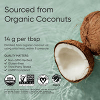 Thumbnail for Sports Research® Organic MCT Oil 16oz - Full Spectrum (C8, C10, C12) Sourced from Coconut Oil - Keto Brain & Body Fuel* - Vegan Certified · Non-GMO · Informed Choice Certified - Unflavored