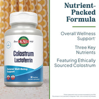 Thumbnail for KAL Colostrum Lactoferrin, 20% Immunoglobulins | Lactoferrin & Beta Glucan | Healthy Immune Support | 30 Serv | 60 Caps