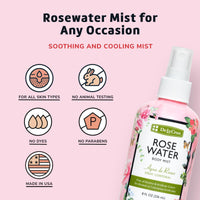 Thumbnail for De La Cruz Rose Water Body Mist Bundle – 8 fl oz Spray & 16 fl oz Refill – Refreshing Rose Water Spray for Face, Skin, and Hair – Soothing Aroma & Hydration Pair