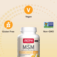 Thumbnail for Jarrow Formulas MSM 1000 mg - 200 Veggie Capsules - Methylsulfonylmethane - Source of Sulfur - Dietary Supplement Supports & Strengthens Joints - Up to 200 Servings