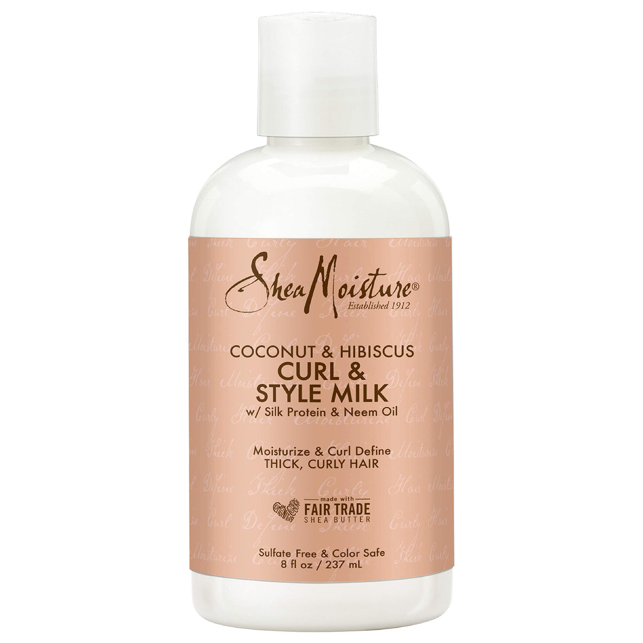 SheaMoisture Curl Mousse Coconut and Hibiscus & Fair Trade Sulfate Free Coconut Hibiscus Curl & Style Milk with Silk Protein & Neem Oil For Thick, Defined, Curly Hair 8 oz