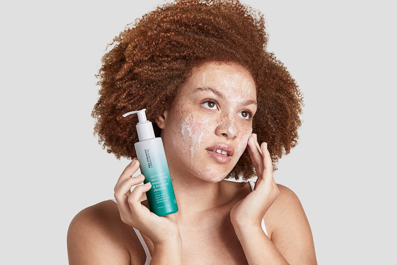 Urban Skin Rx® Pro Strength LacticGlow Micropolish Daily Resurface & Brighten Exfoliating Facial Cleanser, Improves the Appearance of Texture, Blemishes, Uneven Skin Tone, & Dull Complexion, 6.0 Fl Oz