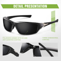 Thumbnail for Foliful 3 Pack Polarized Sports Sunglasses for Men, Mens Sunglasses Wrap Around UV400 Protection for Cycling Fishing Driving
