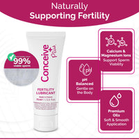 Thumbnail for Conceive Plus Fertility Lubricant for TTC Couples – pH Balanced, Sperm Friendly Gel with Magnesium and Calcium – Water Based Fertility Lube – 2.5 oz Tube