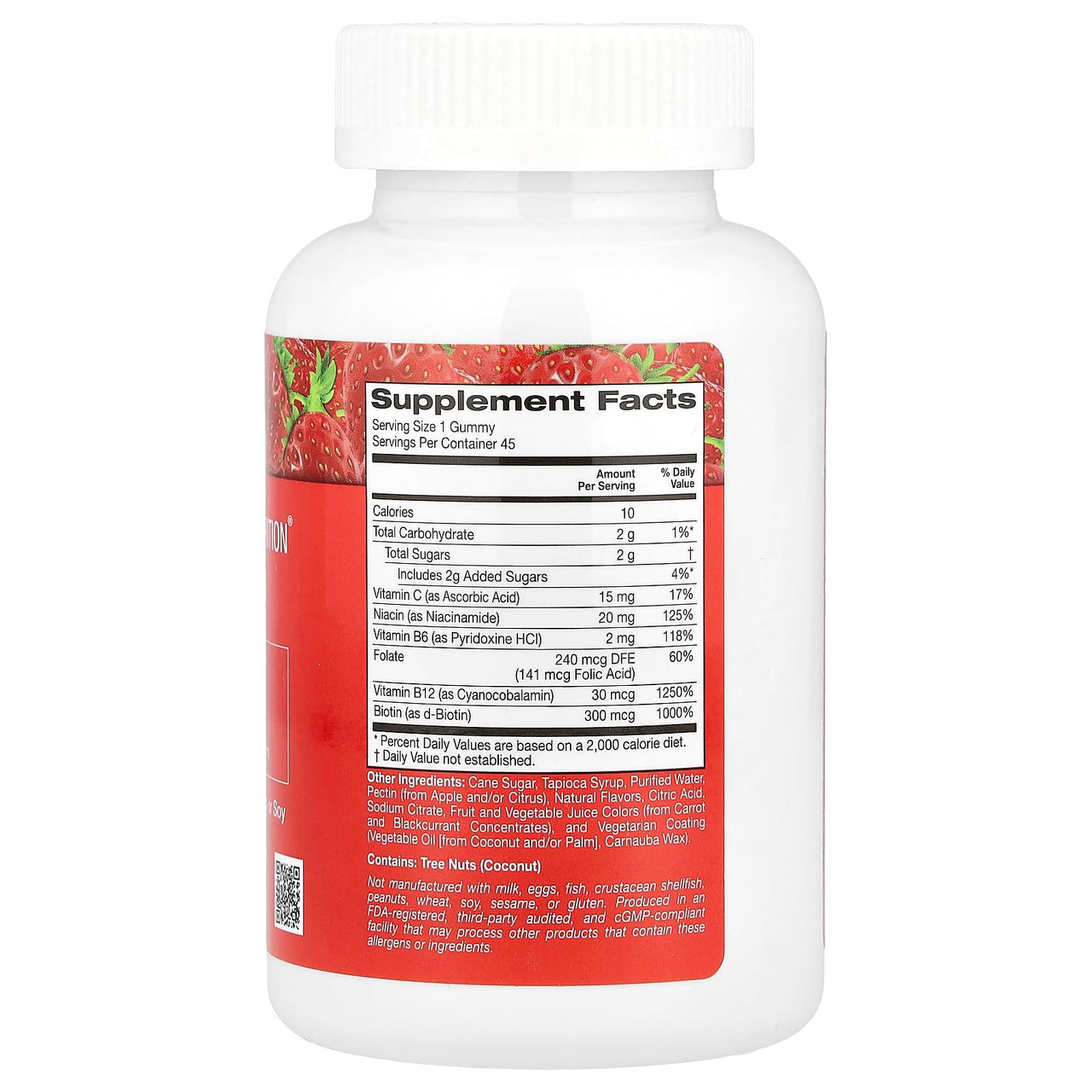 California Gold Nutrition Vitamin B Complex Gummies, B6, Biotin, Folate, Niacin, B12, Natural Strawberry Flavor, Vegetarian, 45 Gummies