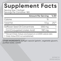 Thumbnail for Sports Research CLA - 1250mg with Active Conjugated Linoleic Acid for Men and Women | Non-GMO, Soy & Gluten Free - 95% (180 Softgels)…
