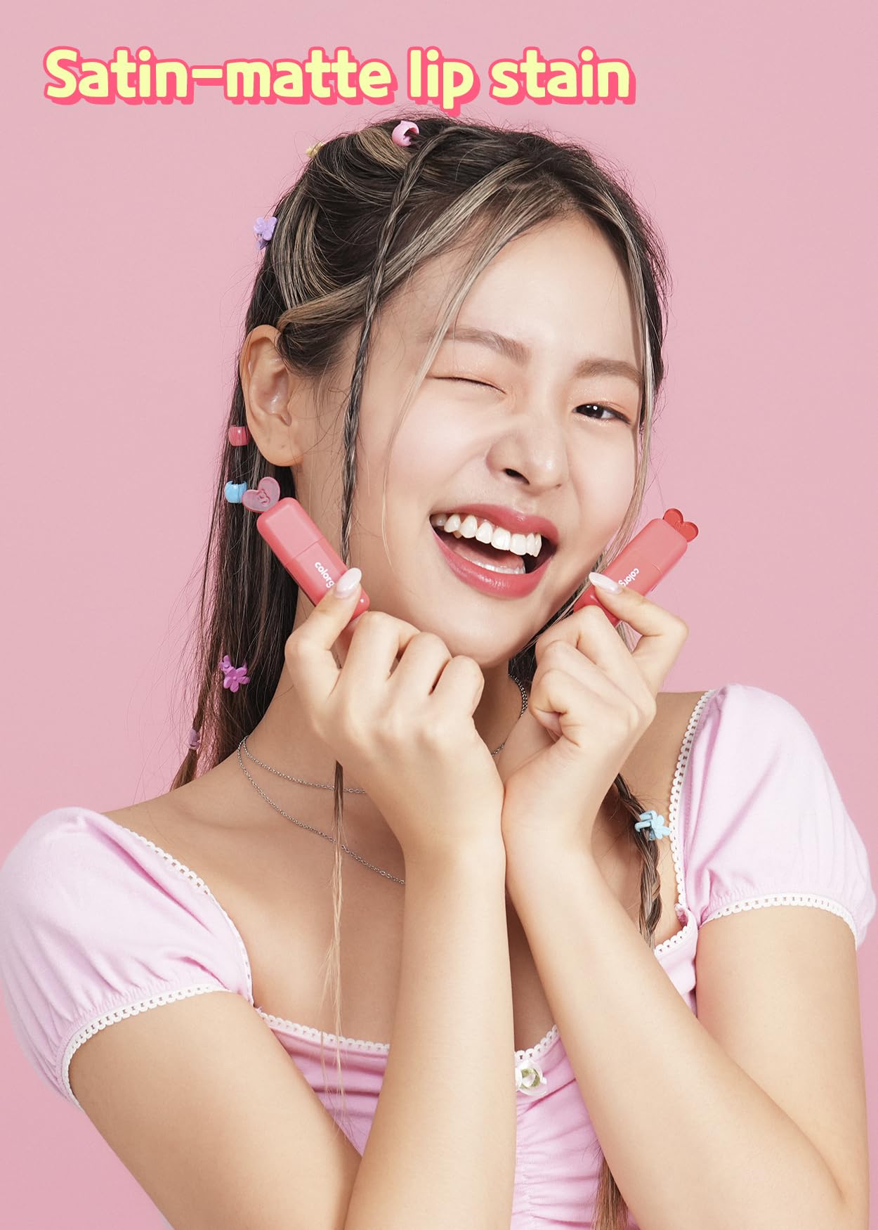 COLORGRAM Juicy Blur Tint 07 Cheery Up Lychee | Daily Semi-Matte, Semi-Glossy, Long-Lasting Lip Stain, Moisturizing, Buildable & Blendable, highly Pigmented (0.12 Fl. Oz.)