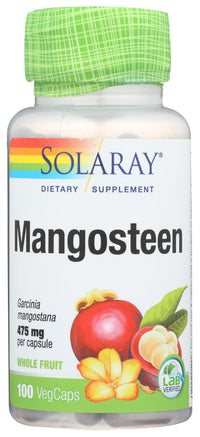 Thumbnail for SOLARAY Mangosteen Fruit 475mg Capsules for Men & Women - Mangosteen Supplement Caps for Natural Herbal Support, Source of Polyphenols, Antioxidant Support, Vegan, Non GMO - 100 Veg Caps