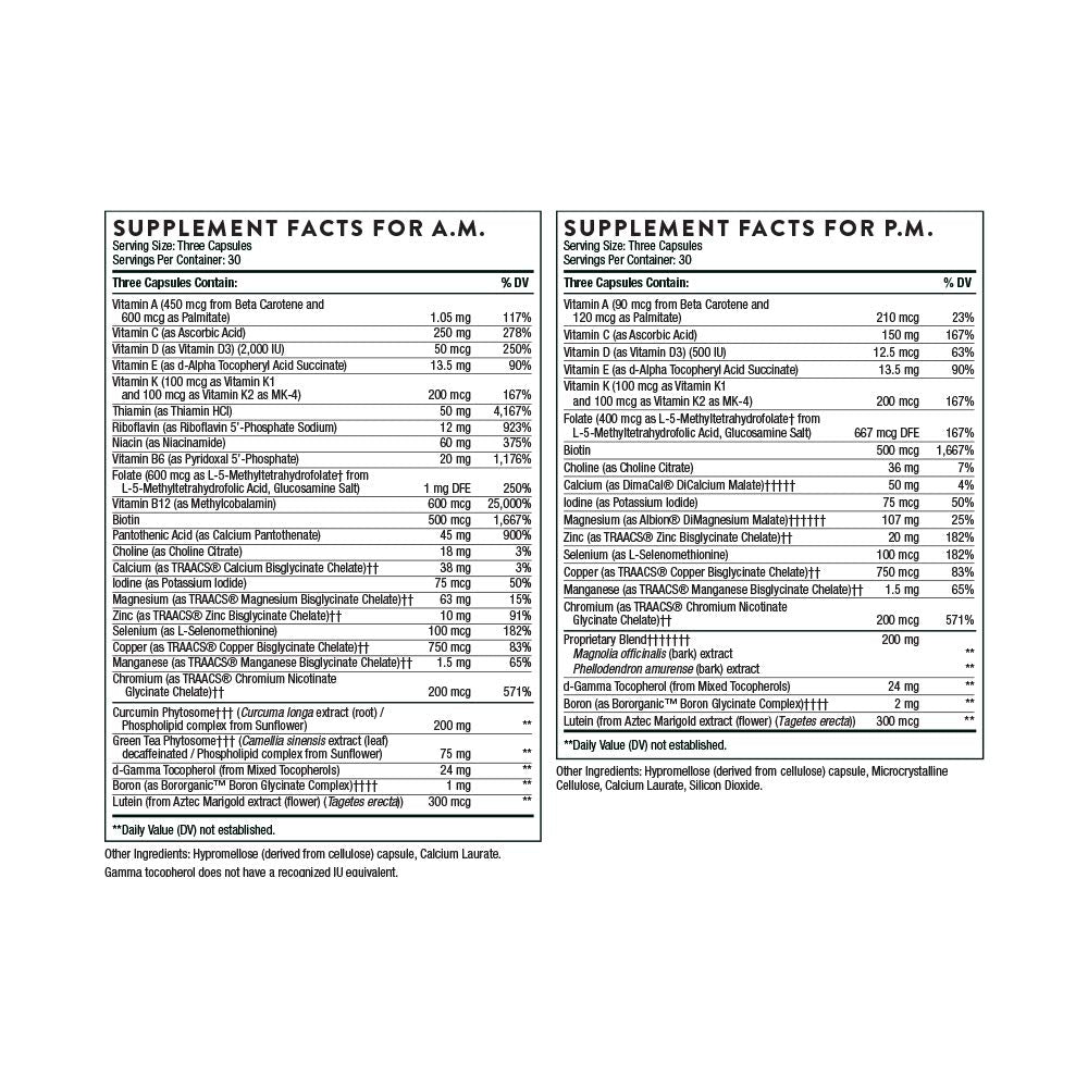 THORNE - Day & Night Wellness Bundle - Multi-Vitamin Elite + Advanced DHA - 30 Servings