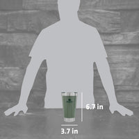 Thumbnail for Stanley Stay-Chill Beer Pint 16 oz | Wide Mouth Lid | Built-In Bottle Opener | Beer Tumbler Cup | Insulated Stainless Steel Pint Glass | BPA-Free | Hammertone Green