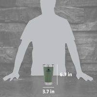 Thumbnail for STANLEY Stay-Chill Beer Pint 16 oz | Wide Mouth Lid | Built-In Bottle Opener | Beer Tumbler Cup | Insulated Stainless Steel Pint Glass | BPA-Free | Hammertone Green