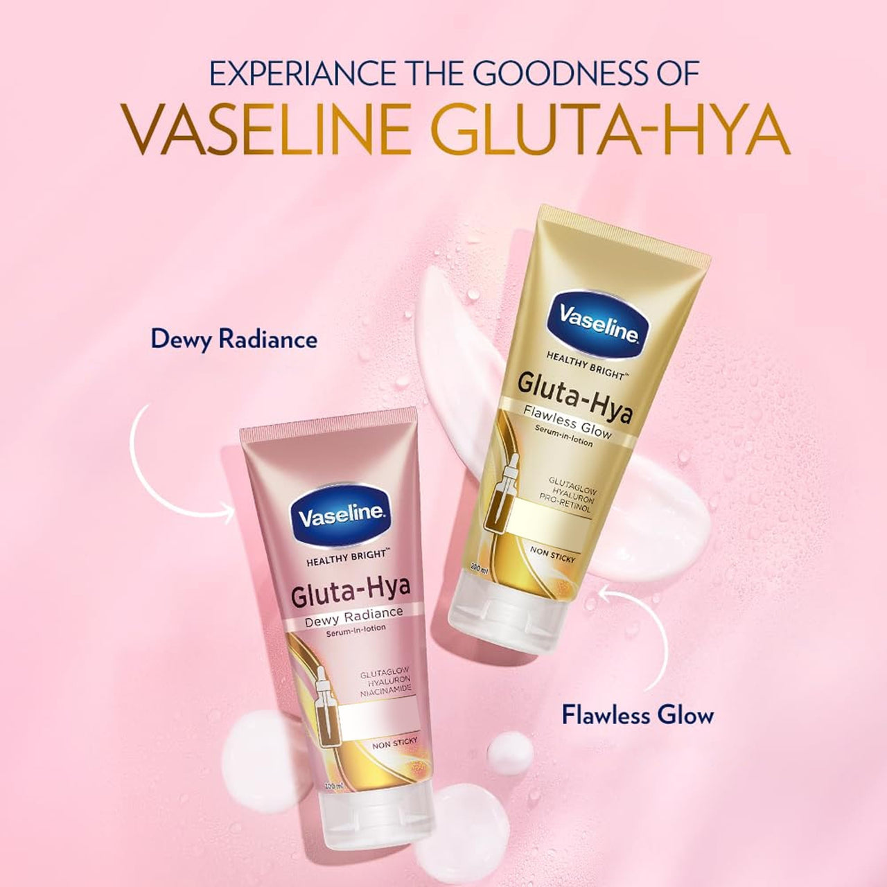 Vaseline Gluta-Hya Dewy Radiance Serum-in-Lotion, Lightweight Moisturizing Body Lotion – 200 ml / 6.7 fl oz