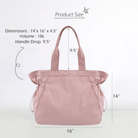 Thumbnail for ODODOS 18L Side-Cinch Shopper Bags Lightweight Shoulder Bag Tote Handbag for Shopping Workout Beach Travel, Blush Pink