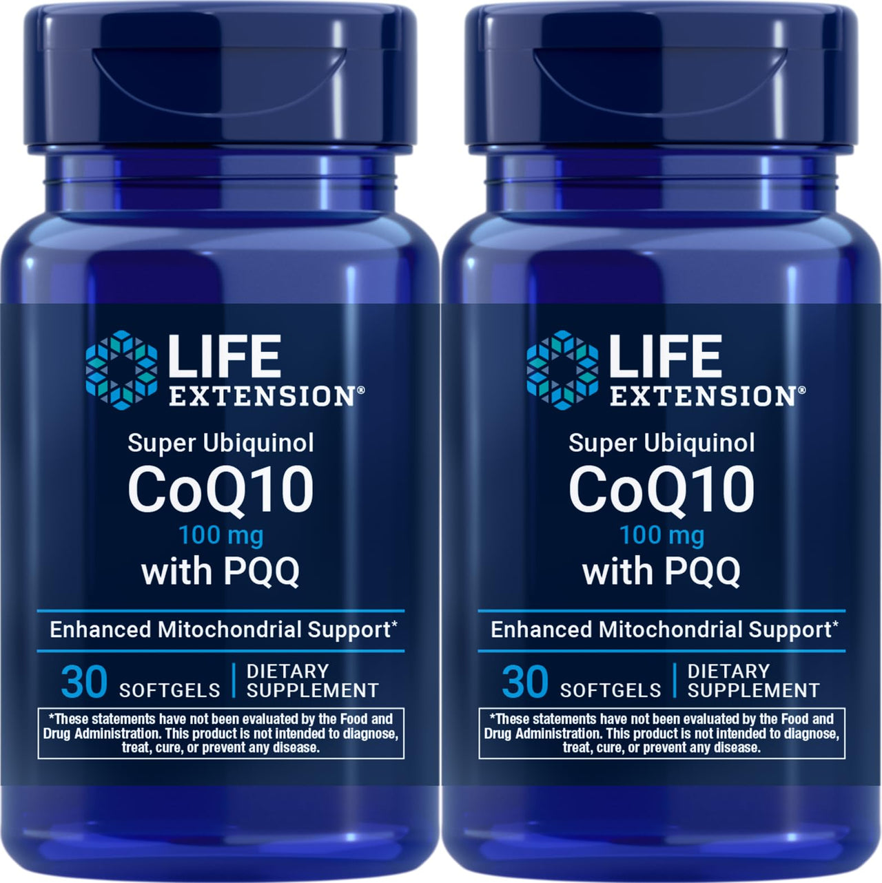 Life Extension Super Ubiquinol CoQ10 with PQQ, 30 softgels (Pack of 2)