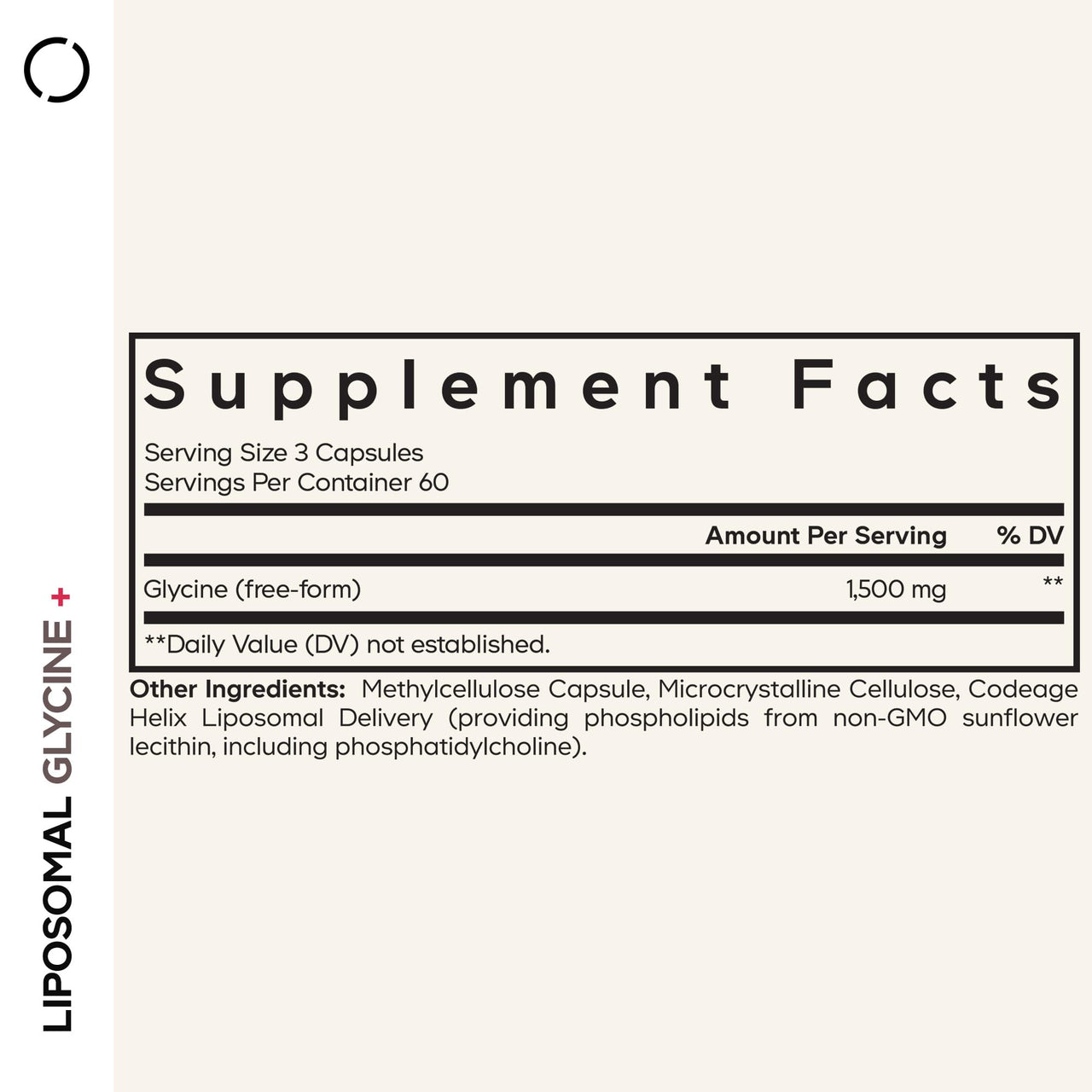 Codeage Liposomal Glycine+ Supplement - Free-Form Glycine 1,500 mg with Liposomal Delivery - 2-Month Supply - Amino Acid Capsules - Protein Support - Glycine Vitamins - 180 Capsules