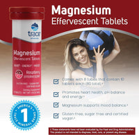 Thumbnail for Trace Minerals Magnesium Effervescent - Healthy Heart & Energy Support Supplement - Natural Magnesium Supplement to Aid Healthy Sleep - Gluten-Free Health Supplement - Raspberry, 8 Tubes (80 Servings)