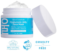 Thumbnail for SeoulCeuticals Korean Skin Care Hyaluronic Acid Jelly Face Mask – Rice Bran + Vit B5 + Rosehip Anti Aging K Beauty Skincare for Plump Glowing Skin 2oz