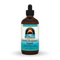 Thumbnail for Source Naturals Wellness Herbal Resistance Liquid Immune Defense Supplement and Immunity Booster with Echinacea, Elderberry and Yin Chiao - 8 Fluid Oz