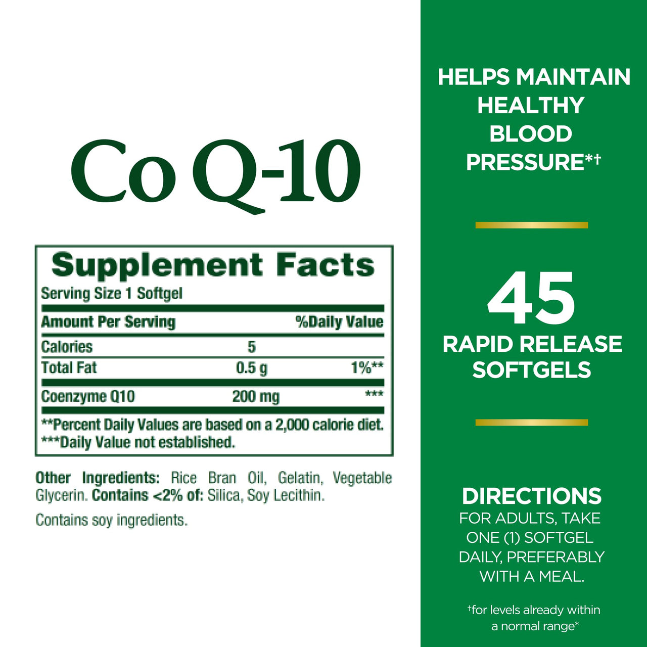 Nature's Bounty CoQ10, Heart Health and Healthy Aging, Dietary Supplement, 200mg, 45 Rapid Release Softgels